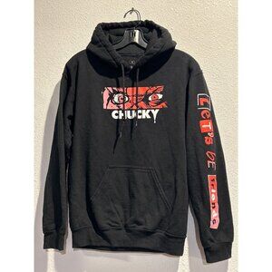 Chucky Childs Play Hoodie Mens SMALL Pullover Black Good Guys Horror